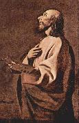 Francisco de Zurbaran Probable self portrait of Francisco Zurbaran as Saint Luke, oil on canvas
